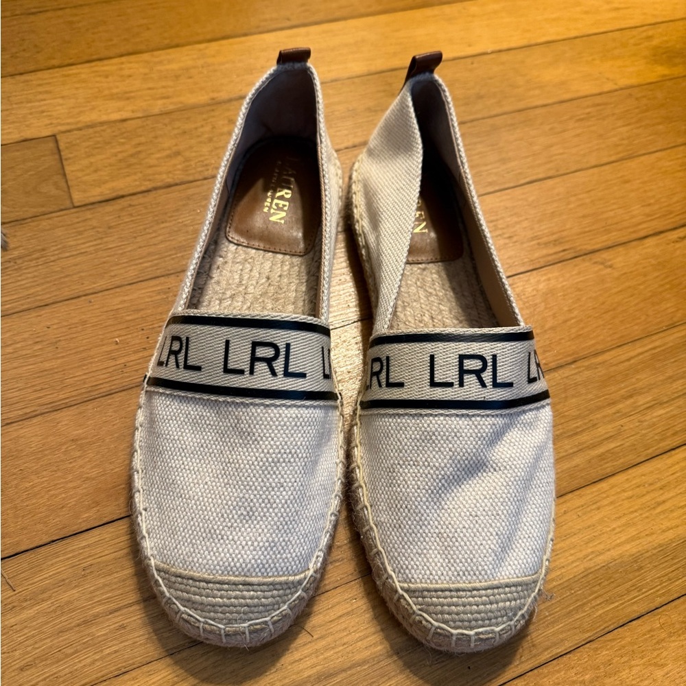 Ralph Lauren White Espadrille Flats